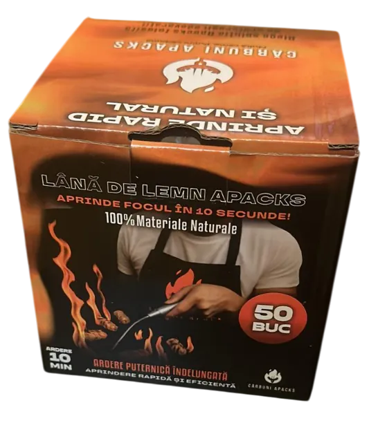 Lână de lemn APACKS pentru aprins focul